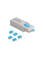 Delock Kit de blocage de port USB Type-C 5 pièces avec outil de fermeture Bleu