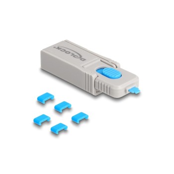 Delock USB Port Blocker Set, USB-C, 5 Stk, Schutz von USB-Ports,with Verschlusswerkzeug