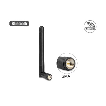 Delock WLAN 802.11 ac SMA St 2 dBi, 2 dBi, omni, with Kippgelenk, black Delock WLAN 802.11 ac SMA St 2 dBi, 2 dBi, omni, with Kippgelenk, black