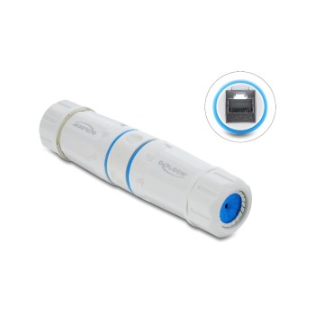 Delock cableverbinder RJ45 for RJ45 Cat.6A, M23.5 x 1.5 mm, white, IP68 Delock cableverbinder RJ45 for RJ45 Cat.6A, M23.5 x 1.5 mm, white, IP68