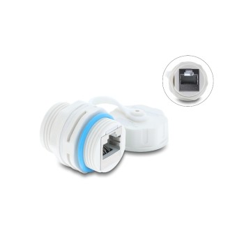 Delock cableverbinder RJ45 for RJ45 Cat.6A, M23.5 x 1.5 mm, grey, IP68 Delock cableverbinder RJ45 for RJ45 Cat.6A, M23.5 x 1.5 mm, grey, IP68