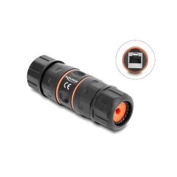 Delock cableverbinder RJ45 for RJ45 Cat.6A, M23.5 x 1.5 mm, black , IP68 Delock cableverbinder RJ45 for RJ45 Cat.6A, M23.5 x 1.5 mm, black , IP68