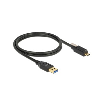Delock USB3.2 Gen2 Kabel Typ-A zu C, 1.0m, Stecker/Stecker, Schraube oben,10Gbps
