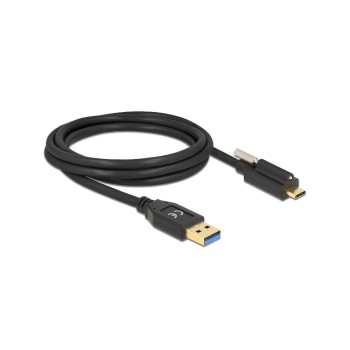Delock USB3.2 Gen2 Kabel Typ-A zu C, 2.0m, Stecker/Stecker, Schraube oben,10Gbps
