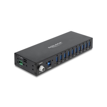 Delock Industrie Hub, 10 x USB 5 Gbps Typ-A, 8 kV ESD Schutz