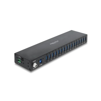 Delock Industrie Hub, 16 x USB 5 Gbps Typ-A, 8 kV ESD Schutz