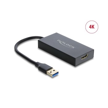 Delock Adapter, USB Typ-A Stecker zu HDMI Buchse, 4K