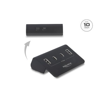 Delock Hub, 10 Gbps, Metall, 2x USB-C, 2x USB-A Delock Hub, 10 Gbps, Metall, 2x USB-C, 2x USB-A