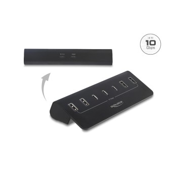 Delock USB Hub, 10 Gbps, 3 USB Type-C, 4 USB Typ-A, Metall