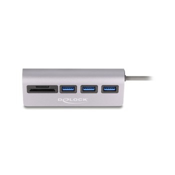Delock USB Hub, 3 Port, 5 Gbps, SD und Micro SD Card Reader