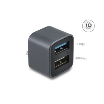 Delock USB Hub, Mini, USB Type-C Stecker, 1 x USB 10 Gbps