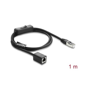 Delock RJ45 cable, Stecker for Buchse, with Schalter, Cat.6