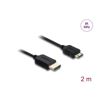 Delock HDMI zu Mini HDMI Kabel, Koaxial, High Speed, 8K, 60 Hz, 2 m Delock HDMI zu Mini HDMI Kabel, Koaxial, High Speed, 8K, 60 Hz, 2 m