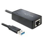 Delock: USB3.0 pour LAN Adapter, 10/100/1000Mbps Gigabit, noir