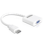 Monitoradapter HDMI-A pour VGA-Bu blanc, HDMI-A Stecker pour VGA 15pin Buchse