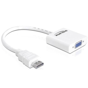 Monitoradapter HDMI-A for VGA-Bu white, HDMI-A Stecker for VGA 15pin Buchse Monitoradapter HDMI-A for VGA-Bu white, HDMI-A Stecker for VGA 15pin Buchse