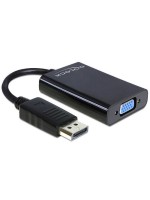 Monitoradapter DP zu VGA, schwarz, Audio, Verstärkung via USB-Strom optional möglich
