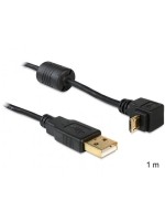 USB2.0 Micro-cable,1m, A-MicroB, black , 90° nach unten gewinkelt