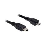 USB2.0 Micro-câble, 1m, Mini-B - Micro-B, male-male, noir, doppelt geschirmt