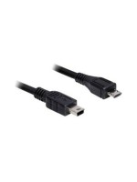 USB2.0 Micro-câble, 1m, Mini-B - Micro-B, male-male, noir, doppelt geschirmt