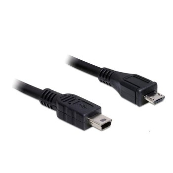 USB2.0 Micro-Kabel, 1m, Mini-B - Micro-B, male-male, schwarz, doppelt geschirmt USB2.0 Micro-Kabel, 1m, Mini-B - Micro-B, male-male, schwarz, doppelt geschirmt