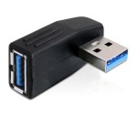 USB3.0 Winkeladapter: A-Buchse pour A-Stecker, pour USB3.0 Geräte, 90Grad Horizontal gew.