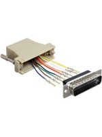 RJ-45 Buchse pour DB25 Stecker Montagesatz, avec Anleitung, Pins individuell schaltbar