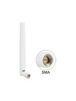 LTE/HSPA/GSM Antenne, SMA Anschluss, blanc, Kippgelenk, 1-2.5dBi Gewinn, 14cm, blanc