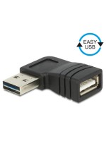 USB2.0 Easy Adapter: A-Buchse for A-Stecker, Links-Rechts gewinkelt, Stecker beidseitig