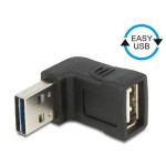 USB2.0 Easy Adapter: A-Stecker pour A-Buchse, Oben-Unten gewinkelt, Stecker beidseitig