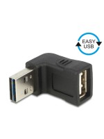 USB2.0 Easy Adapter: A-Stecker for A-Buchse, Oben-Unten gewinkelt, Stecker beidseitig