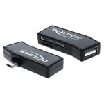 DeLock 91730 Micro USB OTG Card Reader, connecteur USB-A , support OTG (on-the-go) requis