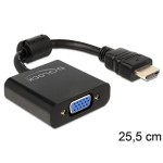 Monitoradapter HDMI-A pour VGA-Bu noir, HDMI-A Stecker pour VGA 15pin Buchse