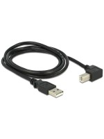 USB2.0-cable A-B: 1m, black, USB-B Seite 90øgewinkelt