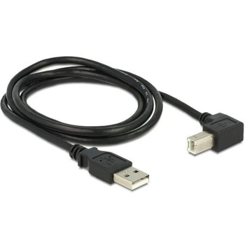 USB2.0-Kabel A-B: 1m, schwarz, USB-B Seite 90øgewinkelt