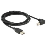 USB2.0-câble A-B: 2m, noir, USB-B Seite 90øgewinkelt