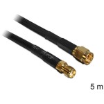 GSM/UMTS/LTE Antennenverlängungscâble, 5m, SMA Buche pour SMA Stecker, low-loss