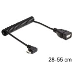 USB OTG (On the Go) Spiralcâble, 28-55cm, Datenübertragung zwischen 2 Mobilgeräten