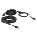 USB cable Typ A-B,  20m, black, aktiv verstärkt, braucht kein power supply