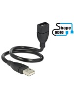 USB2.0-Kabel Shapecable A-A: 0.35m, Starres Verlängerungskabel,beliebig formbar