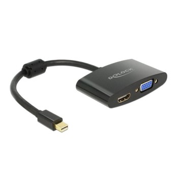Monitoradapter Mini-DisplayPort for HDMI&VGA, black, 15cm, nur 1 Monitor Monitoradapter Mini-DisplayPort for HDMI&VGA, black, 15cm, nur 1 Monitor