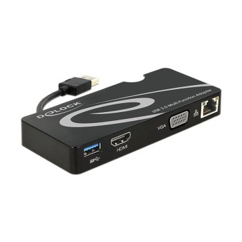 Delock Port Replicator USB3.0, 1xUSB3.0, 1xGiga LAN,  1xHDMI, 1xVGA Delock Port Replicator USB3.0, 1xUSB3.0, 1xGiga LAN,  1xHDMI, 1xVGA
