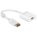 Monitoradapter DP pour HDMI, aktiv,4K Support, DP Stecker pour HDMI Buchse , 20cm, blanc