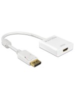 Monitoradapter DP pour HDMI, aktiv,4K Support, DP Stecker pour HDMI Buchse , 20cm, blanc