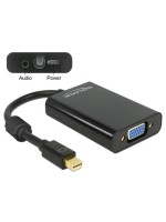 Mini-DisplayPort pour VGA Adapter avec Audio, pour Mac&Windows, Farbe:noir