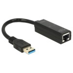 Delock: USB3.0 pour LAN Adapter, noir, 10/100/1000Mbps,noir,Realtek,für Windows