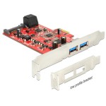 Delock Adaptateur de bus hôte Controller PCI-Ex1- 2x SATA3, 2x USB3.0