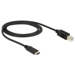 USB2.0-câble TypC-B: 1m, noir, max. 480Mbps, Typ-C, pour imprimanteanschluss