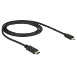 USB2.0-câble TypC-MicroB: 1m, noir, max. 480Mbps, Typ-C, pour MicroB Endgerät