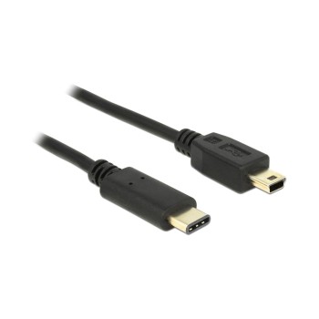 USB2.0-Kabel TypC-MiniB: 1m, schwarz, max. 480Mbps, Typ-C, für Mini-B Endgerät USB2.0-Kabel TypC-MiniB: 1m, schwarz, max. 480Mbps, Typ-C, für Mini-B Endgerät